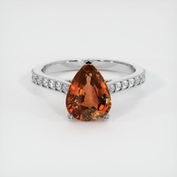 3.18 Ct. Orangish Brown Sapphire Ring, 14K White Gold 1