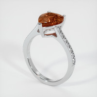 3.18 Ct. Orangish Brown Sapphire Ring, 14K White Gold 2