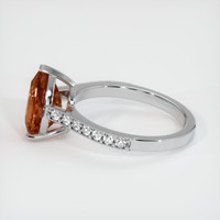 3.18 Ct. Orangish Brown Sapphire Ring, 14K White Gold 4
