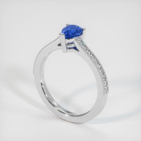 0.98 Ct. Sapphire Ring, 18K White Gold 2