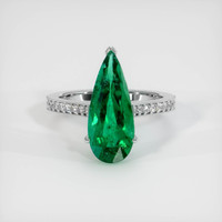 2.99 Ct. Emerald Ring, 18K White Gold 1