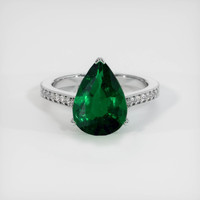 3.25 Ct. Emerald Ring, 18K White Gold 1