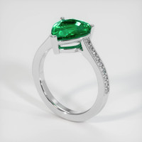 2.42 Ct. Emerald Ring, 18K White Gold 2