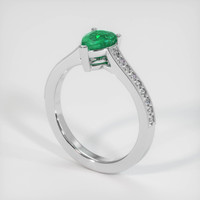 0.66 Ct. Emerald Ring, 18K White Gold 2