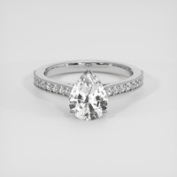 1.64 Ct. White Sapphire Ring, 18K White Gold 1