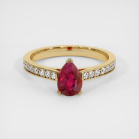 0.99 Ct. Ruby Ring, 14K Yellow Gold 1