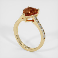 3.18 Ct. Orangish Brown Sapphire Ring, 14K Yellow Gold 2