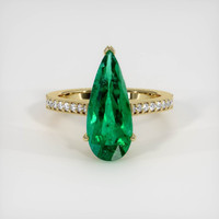 2.99 Ct. Emerald Ring, 18K Yellow Gold 1