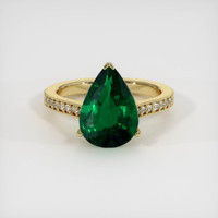 3.25 Ct. Emerald Ring, 18K Yellow Gold 1
