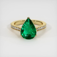 2.42 Ct. Emerald Ring, 18K Yellow Gold 1