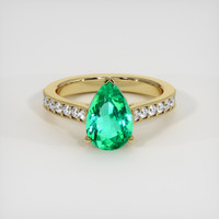 1.69 Ct. Emerald Ring, 18K Yellow Gold 1