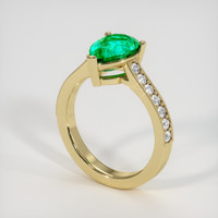 1.69 Ct. Emerald Ring, 18K Yellow Gold 2