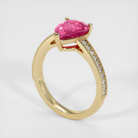 2.96 Ct. Purplish Pink Sapphire Ring, 18K Yellow Gold 2