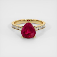 3.44 Ct. Ruby Ring, 18K Yellow Gold 1
