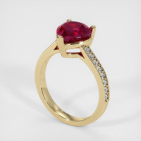 3.44 Ct. Ruby Ring, 18K Yellow Gold 2