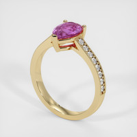 1.70 Ct. Purplish Pink Sapphire Ring, 18K Yellow Gold 2