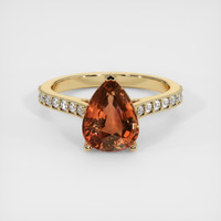 3.18 Ct. Orangish Brown Sapphire Ring, 18K Yellow Gold 1