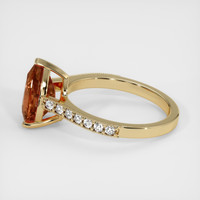 3.18 Ct. Orangish Brown Sapphire Ring, 18K Yellow Gold 4