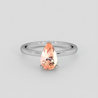 2.52 Ct. Padparadscha Sapphire Ring, Platinum 950 1
