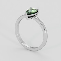 1.12 Ct. Green Sapphire Ring, Platinum 950 2