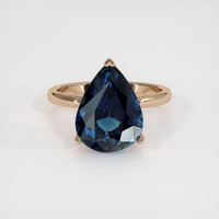 6.55 Ct. Blue Sapphire Ring, 14K Rose Gold 1