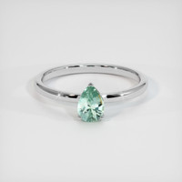 1.14 Ct. Bluish Green Sapphire Ring, 10K White Gold 1