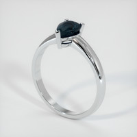 1.08 Ct. Greenish Blue Sapphire Ring, 14K White Gold 2