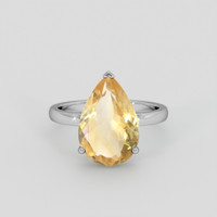 4.60 Ct. Yellow Citrine Ring, 14K White Gold 1