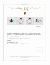 Ruby Ring 3.19 Ct. 14K White Gold Appraisal