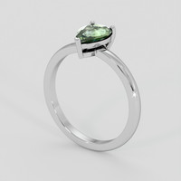 1.12 Ct. Green Sapphire Ring, 14K White Gold 2