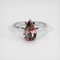 3.04 Ct. Pinkish Brown Sapphire Ring, 14K White Gold 1