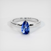 1.13 Ct. Blue Sapphire Ring, 18K White Gold 1