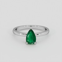0.78 Ct. Emerald Ring, 18K White Gold 1