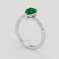 0.78 Ct. Emerald Ring, 18K White Gold 2