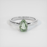 1.60 Ct. Green Sapphire Ring, 18K White Gold 1