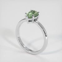 1.60 Ct. Green Sapphire Ring, 18K White Gold 2