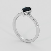 1.26 Ct. Greenish Blue Sapphire Ring, 18K White Gold 2