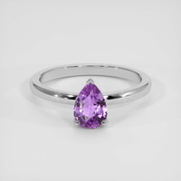 1.62 Ct. Pinkish Purple Sapphire Ring, 18K White Gold 1