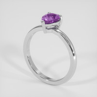 1.62 Ct. Pinkish Purple Sapphire Ring, 18K White Gold 2