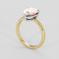 3.03 Ct. Pink Sapphire Ring, 18K White & Yellow 2