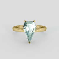 2.19 Ct. Greenish Blue Sapphire Ring, 14K Yellow Gold 1