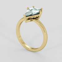 2.19 Ct. Greenish Blue Sapphire Ring, 14K Yellow Gold 2