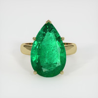 7.61 Ct. Emerald Ring, 18K Yellow Gold 1