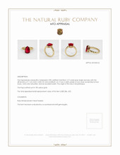 Ruby Ring 3.19 Ct. 18K Yellow Gold Appraisal