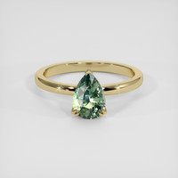1.52 Ct. Bluish Green Sapphire Ring, 18K Yellow Gold 1