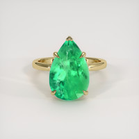 6.12 Ct. Emerald Ring, 18K Yellow Gold 1