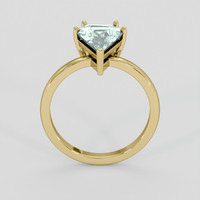2.19 Ct. Greenish Blue Sapphire Ring, 18K Yellow Gold 3