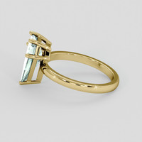 2.19 Ct. Greenish Blue Sapphire Ring, 18K Yellow Gold 4