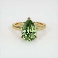 5.26 Ct. Green Sapphire Ring, 18K Yellow Gold 1