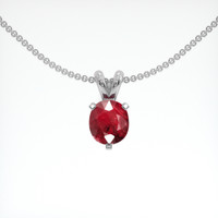 1.10 Ct. Ruby Pendant, 14K White Gold 1
